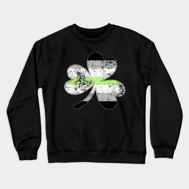 Agender Shamrock Pride Flag Crewneck Sweatshirt by wheedesign